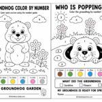 Groundhog Color By Number Printable to Build Early Skills