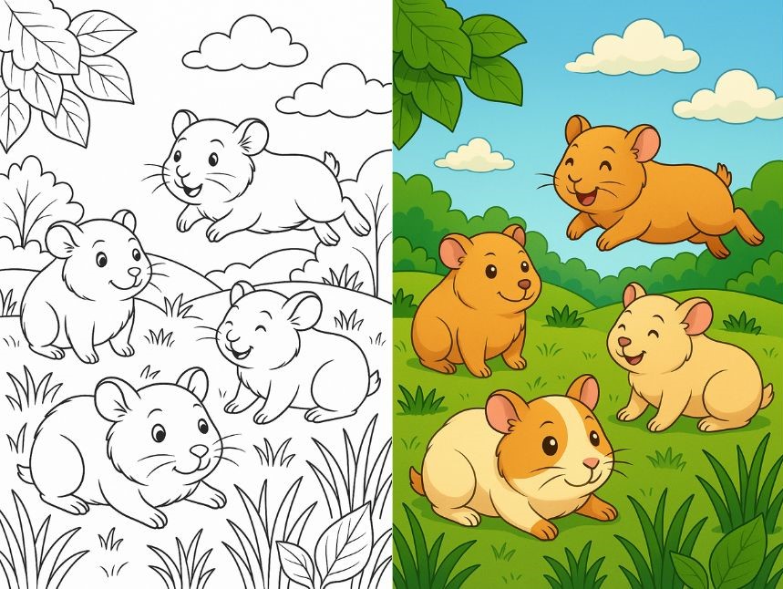 Guinea Pig Coloring Pages