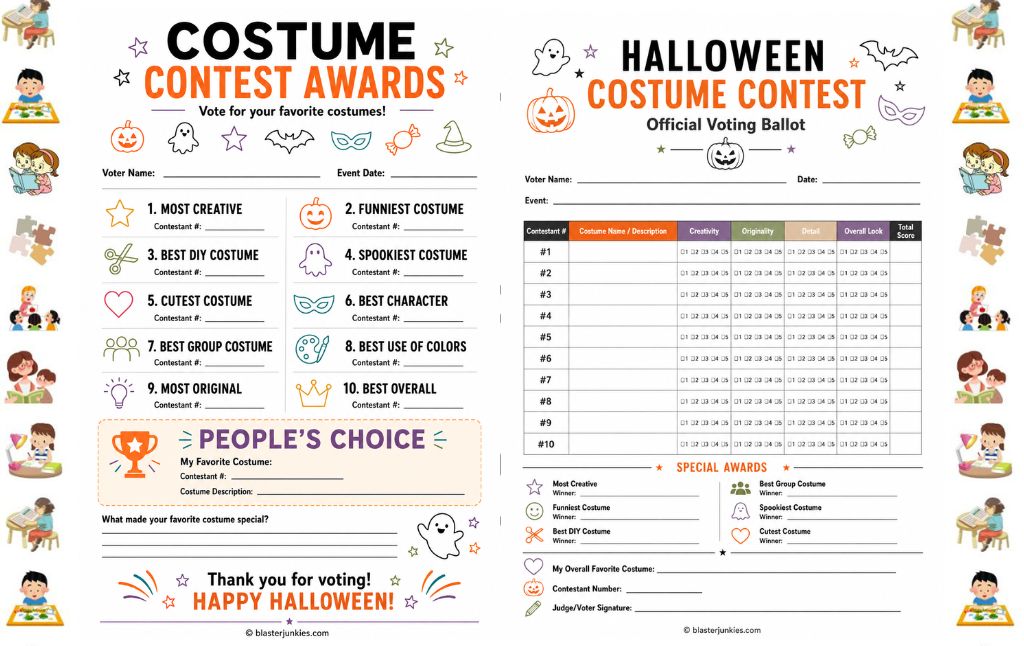 Halloween Costume Contest Ballot Printable: The Easiest Way to Crown a Winner at Your Party