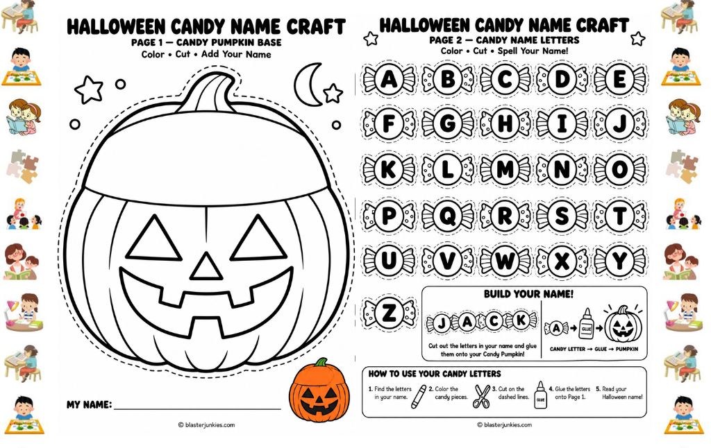 Halloween candy name activity