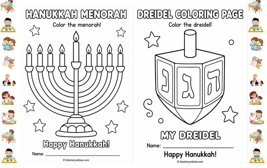 Use Hanukkah Coloring Sheets for Festive Learning