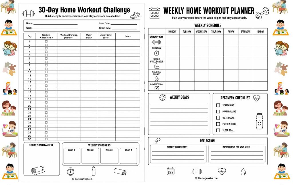 Home Workout Challenge Printable: Making Fitness Fun Without a Gym