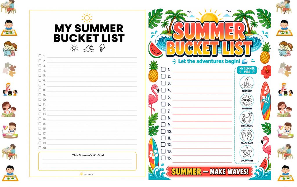 How to Use a Summer Bucket List Printable With Kids