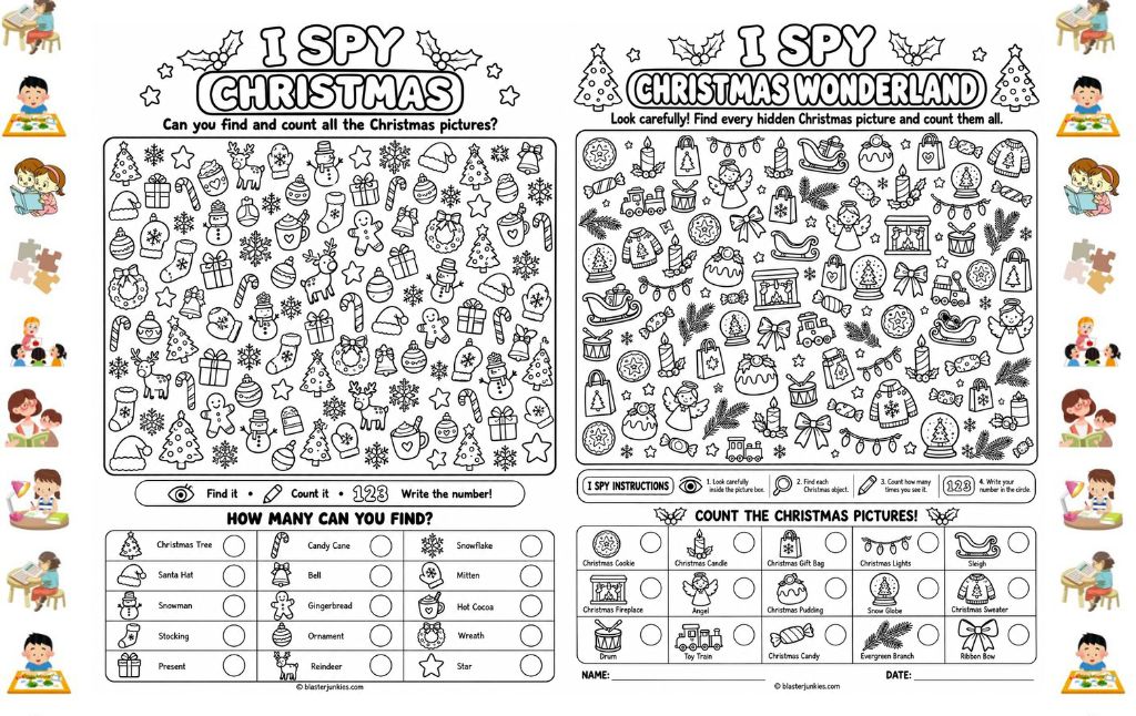 I Spy Christmas Worksheet: A Fun Way To Sharpen Little Eyes