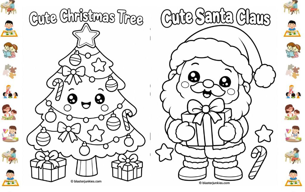 Kawaii Christmas Coloring Pages