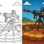 Machine Gun Coloring Pages