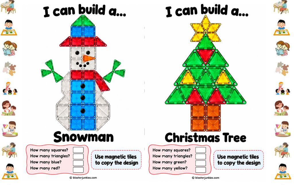MagnaTiles Christmas Printable