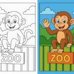 Monkey Coloring Pages Free pdf