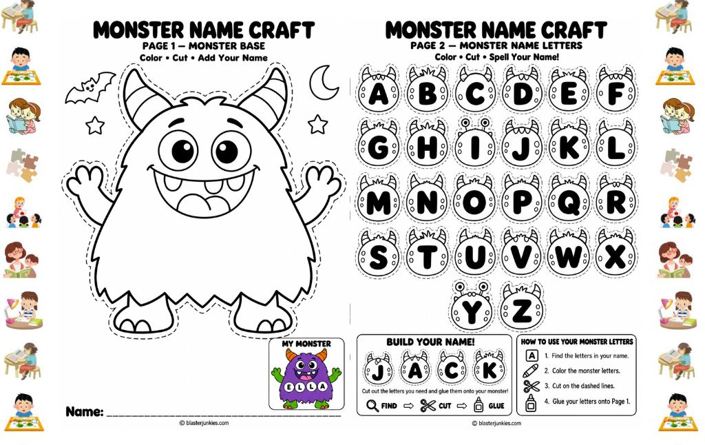 Monster Name Craft Printable
