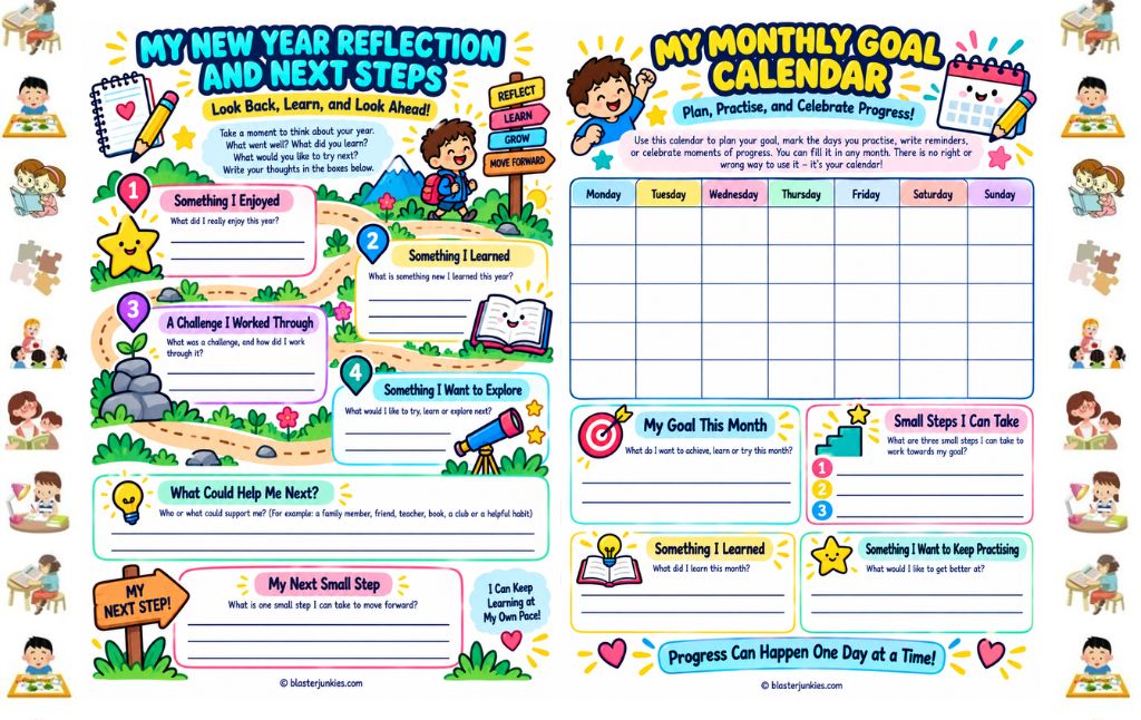 New Year Goal Setting Worksheet: 10 Free Printable Pages for Kids to Plan a Bright Year