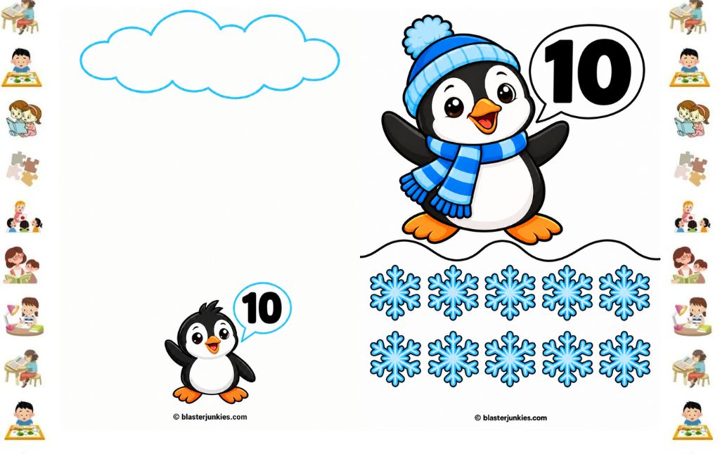 Penguin Math Puzzles for Preschoolers: 20 Free Printable Pages for Early Counting Fun