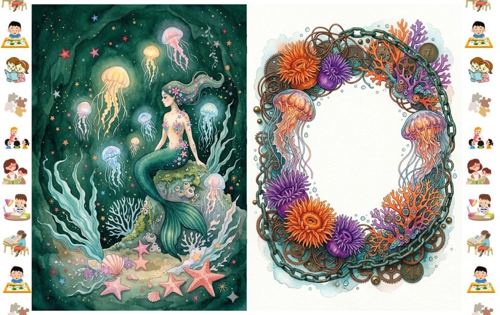 50 Whimsical Marine Junk Journal Pages & Frames for Every Junk Journaler