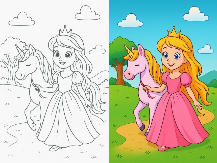 Princess Coloring Pages Free pdf