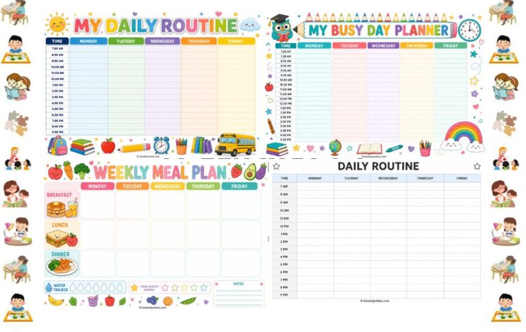 Printable Kids Daily Routine Chart: A Blank Canvas for Building Real ...