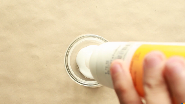 Put the glue in the jar in which you want to store the podge