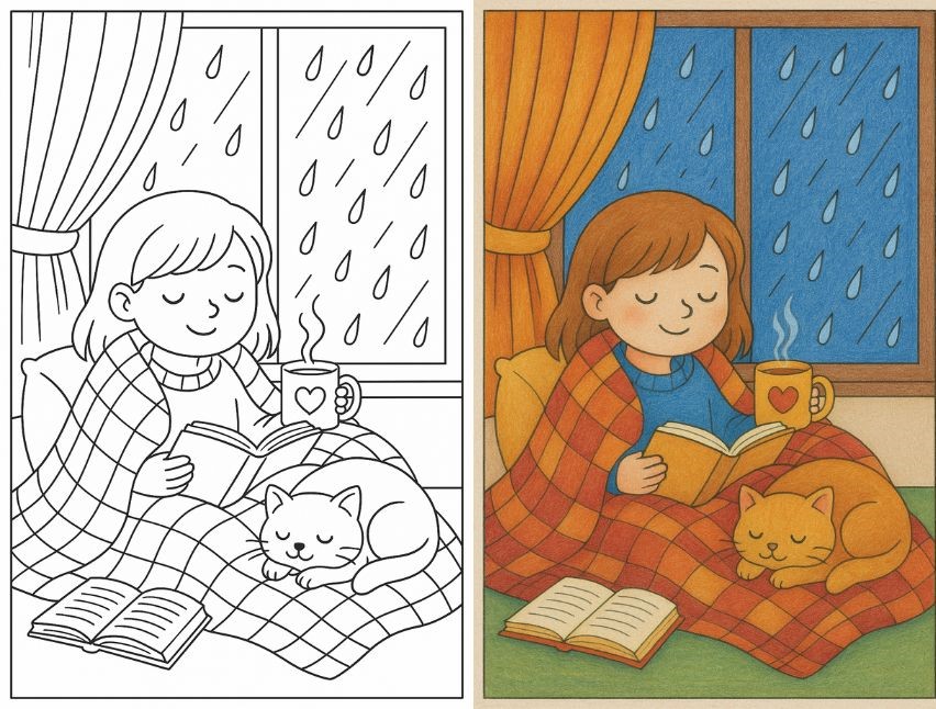 Rainy Day Coloring Pages