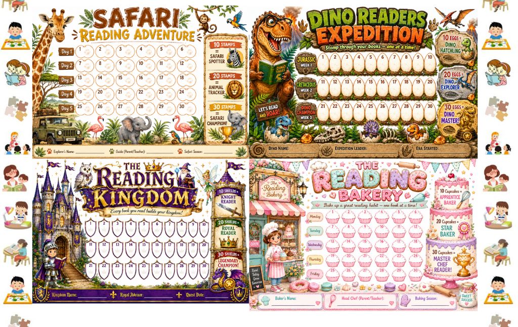 Free Reading Reward Charts for Kids Who Love Books