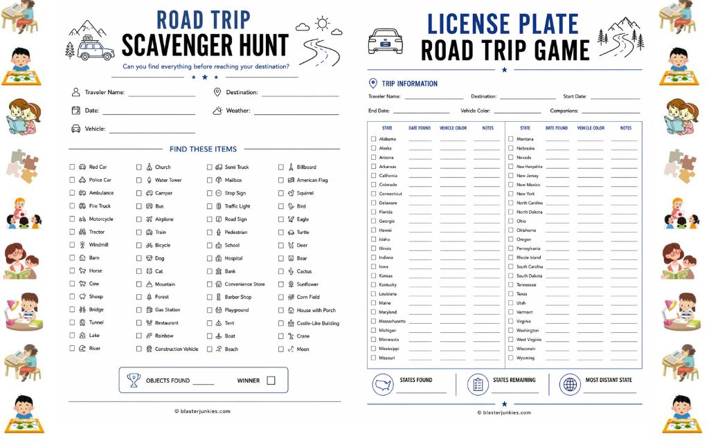 Road Trip Games Printable: The Ultimate Free Pack to Keep Kids Entertained on Every Drive