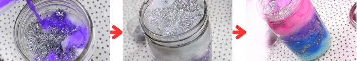 Seal the jar with its lid and gently swirl it to blend the colors slightly