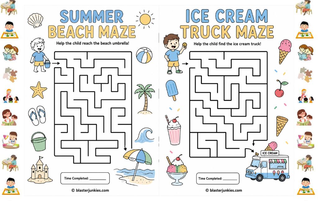 Summer Maze Printable for Kids: Screen Free Fun That Builds Real Skills