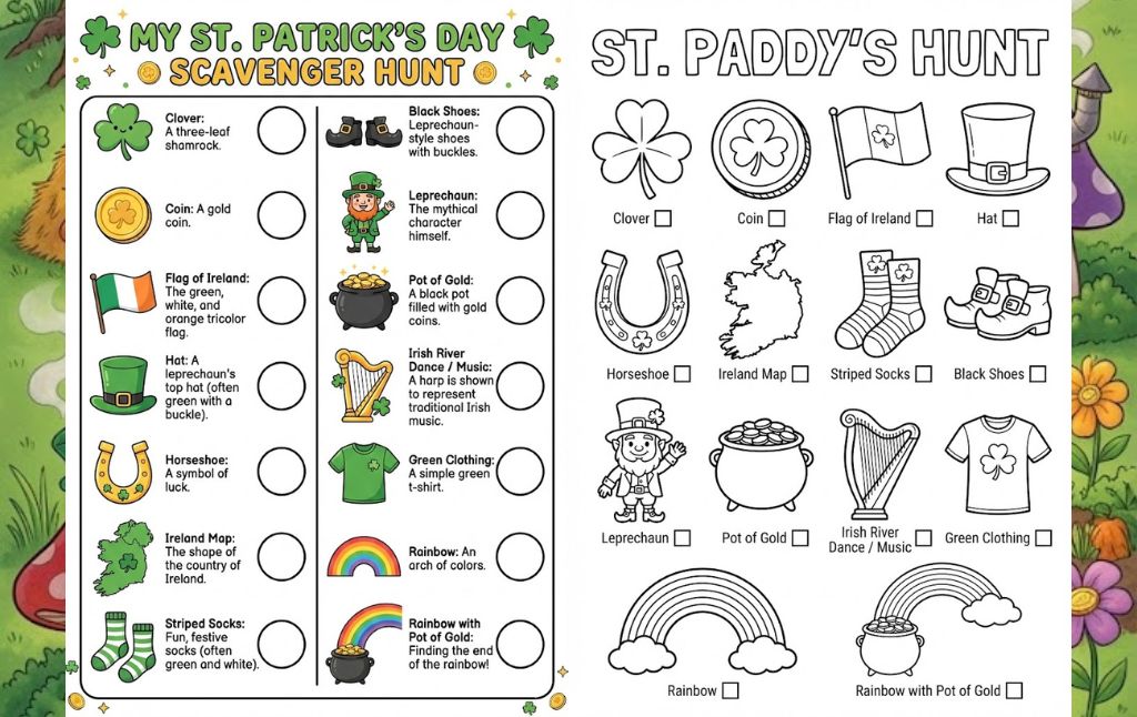 The Ultimate St. Patrick’s Day Scavenger Hunt for Kids (Free Printable PDF)