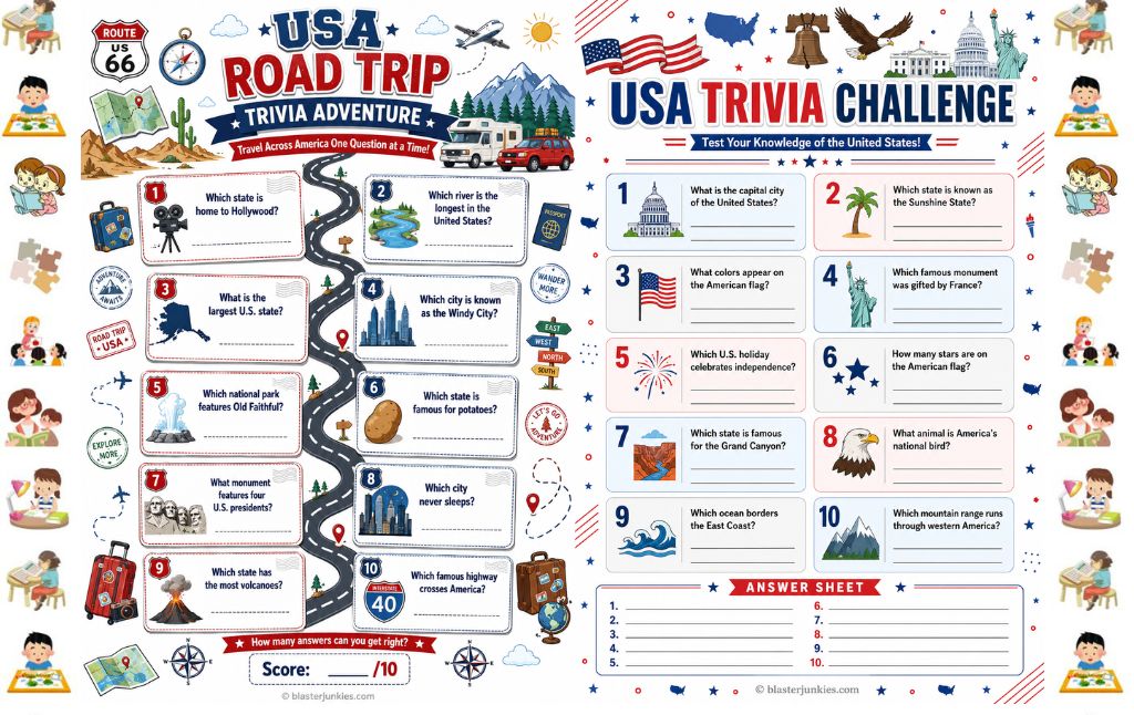 USA Trivia Questions Printable: The Fun Way to Teach Kids About America