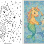 Unicorn Mermaid Coloring Pages