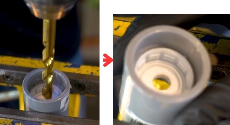 Using Drill to Create Hole in Bottle Cap