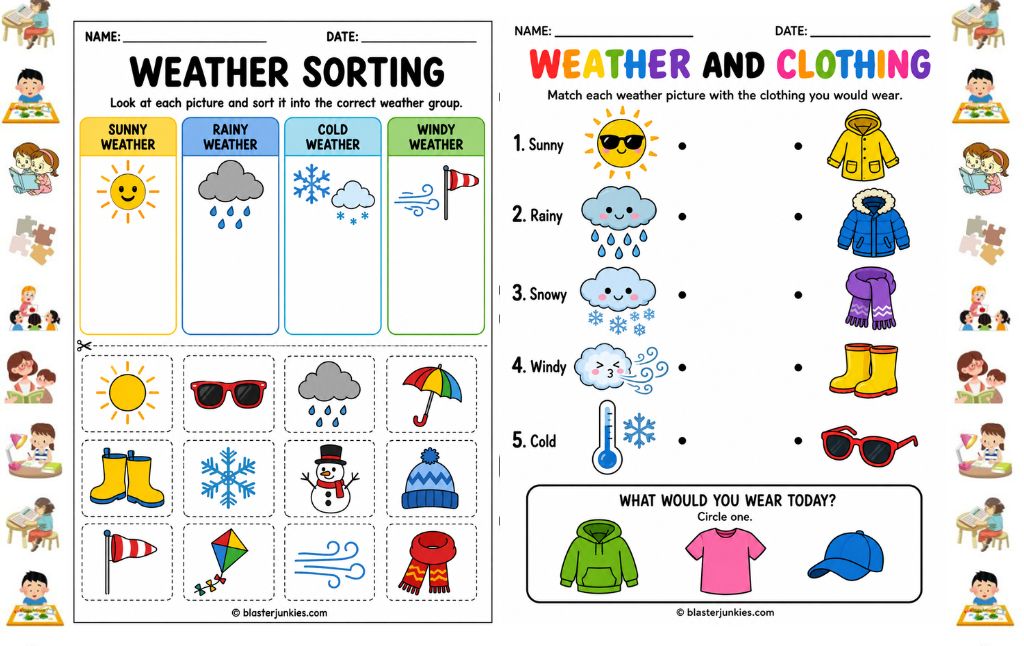 Weather Worksheets for Kindergarten