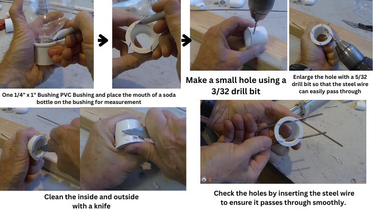 create the launching mechanism using PVC Bushing