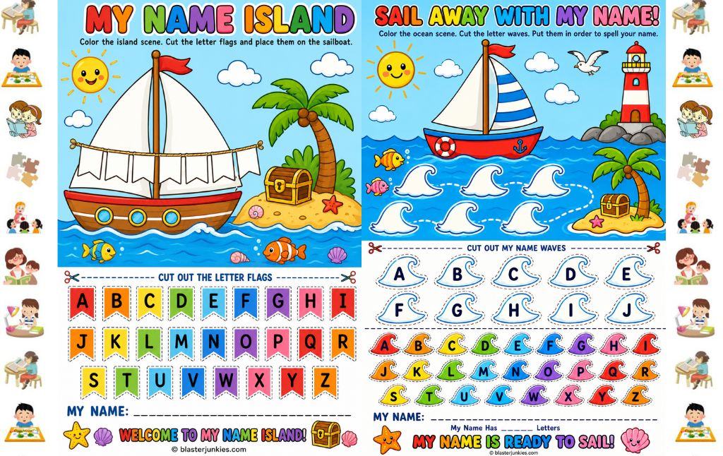 Fun Sailboat Name Crafts: Hands On Spelling and Fine Motor Activities for Kids