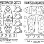 Fun Surfboard Name Crafts: Hands On Spelling and Fine Motor Activities for Kids